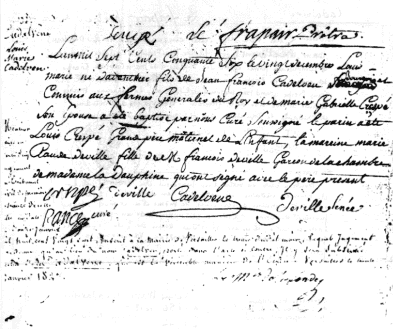 acte de baptême de Louis-Marie de Cadalvène, le 20 décembre 1756